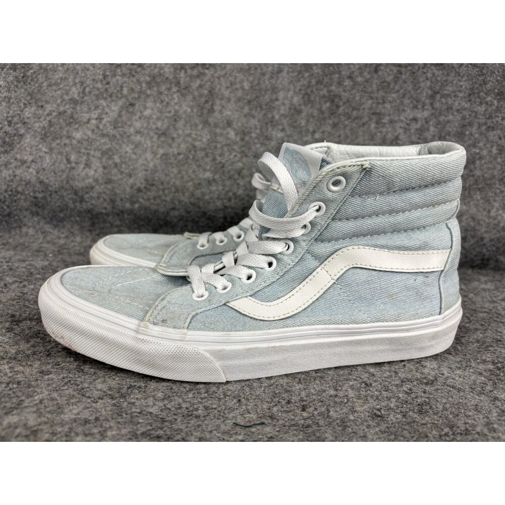 Vans Shoes‎ Womens 8.5 Blue Sk8-Hi Chambray Denim High Top Skate Retro Classic